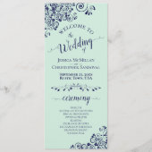 Programme Elégant Curls & Swirls Mint Green & Navy Mariage (Devant)