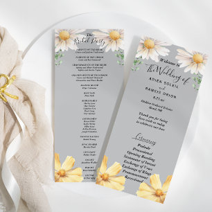 Programme Élégant Daisy Gray Mariage de la fête nuptiale p