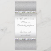 Programme Élégant Damas d'argent et Monogramme rose (Dos)