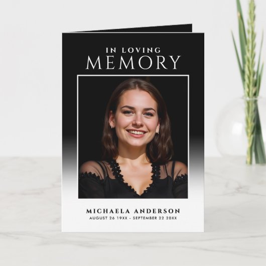 Programme Élégant Dans Mémoire Amoureuse Photo Funérailles/M (Devant)
