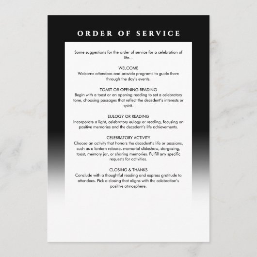 Programme Élégant Dans Mémoire Amoureuse Photo Funérailles/M (Dos)