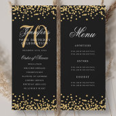 Programme élégant de 70e anniversaire Menu Confett