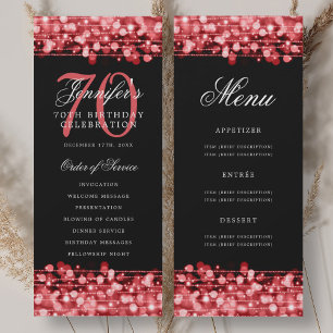 Programme élégant de 70e anniversaire Ruby Red ave