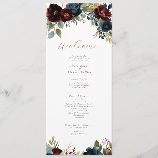 Programme élégant de fleurs et de verdure florales (Devant)