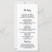 Programme Élégant de Mariage Photo Minimal (Dos)