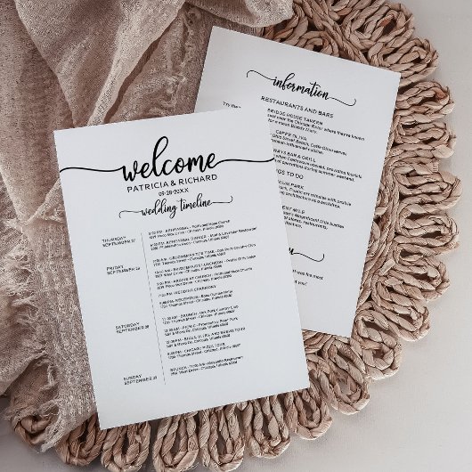 Programme élégant de week-end de mariage de 4 jour