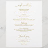 Programme élégant de week-end de mariage moderne (Dos)