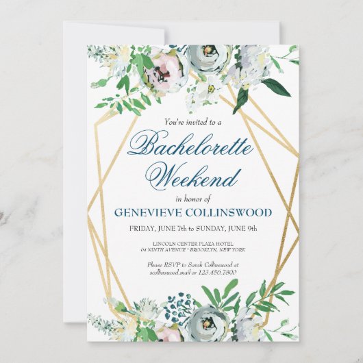 Programme élégant de week-end EVJF à thème floral (Devant)