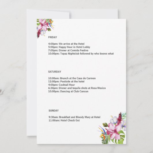 Programme élégant de week-end pour un enterrement (Dos)