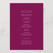 Programme Elegant Deep Pink Floral Wedding Program (Dos)