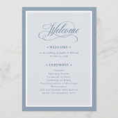 Programme Elegant Dusty Blue Border | Luxe Wedding Welcome (Devant)