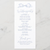 Programme Élégant Dusty Blue Main Drawn Bow Wedding Programm (Dos)