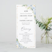 Programme Elegant Dusty Blue Wedding Program (Debout devant)