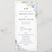 Programme Elegant Dusty Blue Wedding Program (Devant)