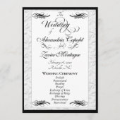 Programme Élégant écriture noire sur cérémonie de mariage bl (Devant)