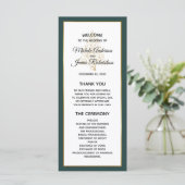 Programme Élégant Emerald Green Gold Mariage (Debout devant)