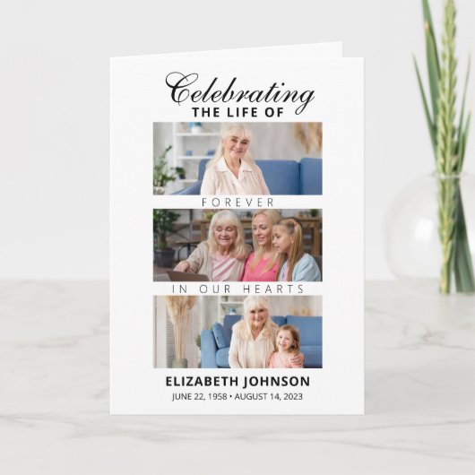 Programme Élégant enterrement avec collage photo (Devant)