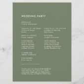 Programme Elégant et moderne mariage vert sauge foncé (Dos)
