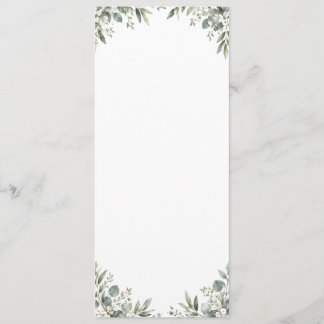 Programme Elegant Eucalyptus Botanical Wedding Program
