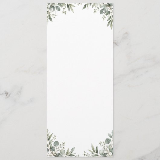 Programme Elegant Eucalyptus Botanical Wedding Program (Devant)
