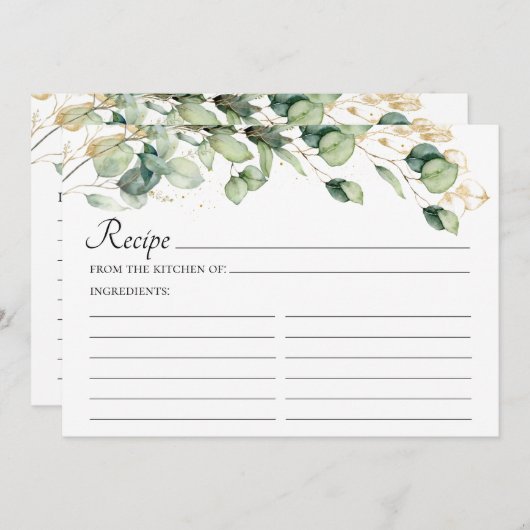 Programme Elégant Eucalyptus Feuille Mariage Recette (Devant / Derrière)