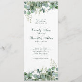 Programme Elégant Eucalyptus Sage Mariage botanique vert (Devant)
