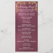 Programme Élégant Feuille de script et d'or - Mariage de lav (Dos)