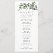 Programme Elégant feuille d'olivier. Mariage italien du jard (Dos)