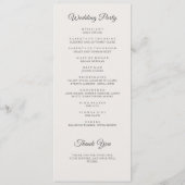 Programme Elégant Fleur sauvage Aquarelle Wreath Mariage bei (Dos)