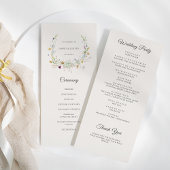 Programme Elégant Fleur sauvage Aquarelle Wreath Mariage bei
