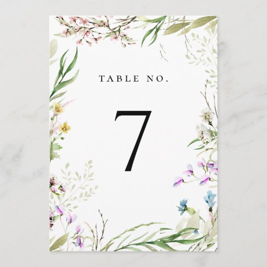 Programme Élégant Fleur sauvage Botanique Numéro de tableau (Devant)