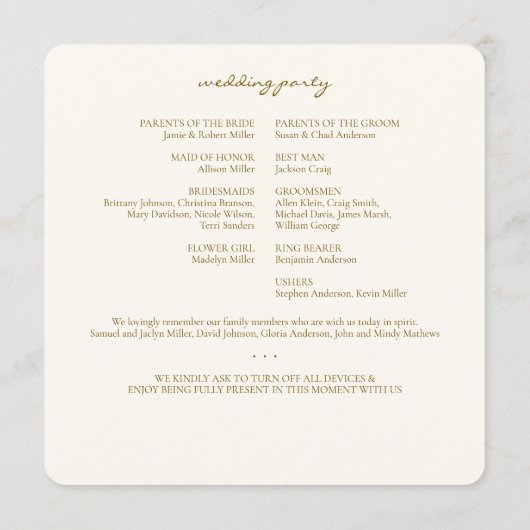 Programme Elégant Fleur sauvage d'aquarelle violet Mariage (Dos)