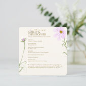 Programme Elégant Fleur sauvage d'aquarelle violet Mariage (Debout devant)