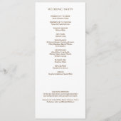 Programme Élégant Fleur sauvage moderne blanc & Mariage de b (Dos)