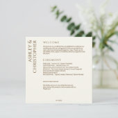 Programme Élégant Fleur sauvage moderne Mariage off-White (Debout devant)