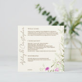 Programme Élégant Fleur sauvage moderne Mariage off-White (Debout devant)