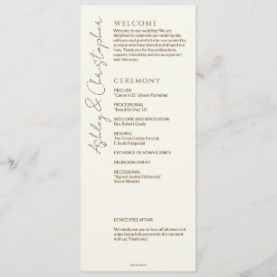 Programme Élégant Fleur sauvage moderne Mariage off-White