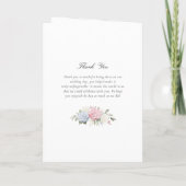 Programme Élégant floral bleu mariage plié hydrangea rose (Dos)