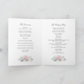Programme Élégant floral bleu mariage plié hydrangea rose (Intérieur)