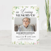 Programme Élégant Floral Funeral Memory Photo Folded Program (Devant)