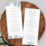 Programme Elégant Floral Vintage Ornament Marine Mariage ble<br><div class="desc">Élégant programme de mariage bleu marine Vintage ornement floral. Ordre Mariage traditionnel. Programme de mariage des ornements floraux mariages</div>
