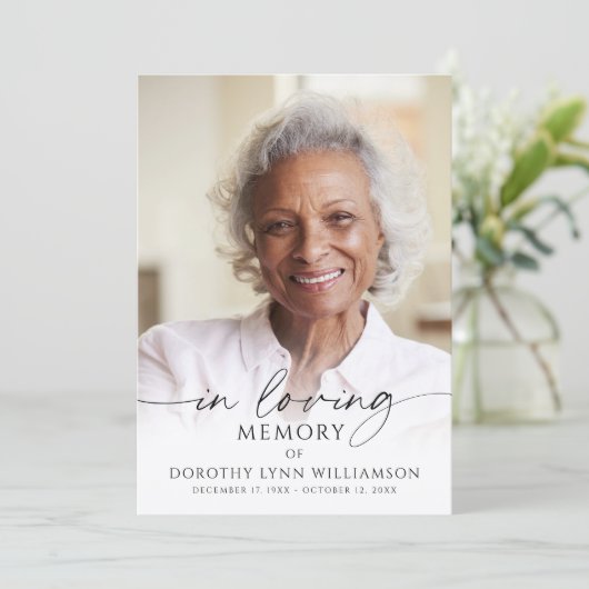 Programme Elegant Funeral Photo In Loving Memory Program (Debout devant)