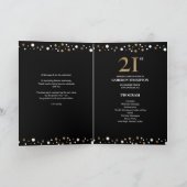 Programme Elégant Gold et Noir Confetti 21e anniversaire (Intérieur)