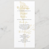Programme Élégant Gold Floral Script Simple Wedding Programm (Devant)
