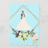 Programme Elegant Gold Geometric Dusty Blue Wedding Program  (Dos)