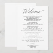 Programme Élégant itinéraire de mariage écriture - Bienvenue (Devant / Derrière)