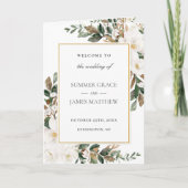 Programme Élégant Ivoire Magnolia Mariage de verdure fleurie (Devant)