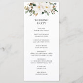 Programme Élégant Ivoire Magnolia Mariage de verdure fleurie (Dos)
