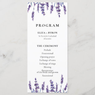 Programme Élégant lavande florale mariage double face