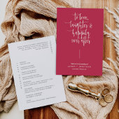 Programme Élégant Magenta Moderne Minimal Mariage de calligr